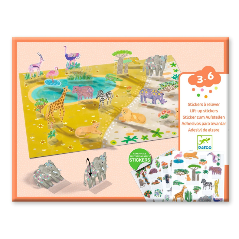 Djeco | Klistermrkeleg 3D - Dyr