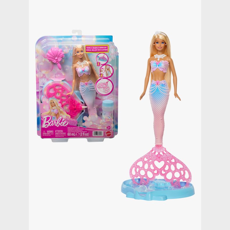 Barbie Bubble Sparkle Dukke Havfrue