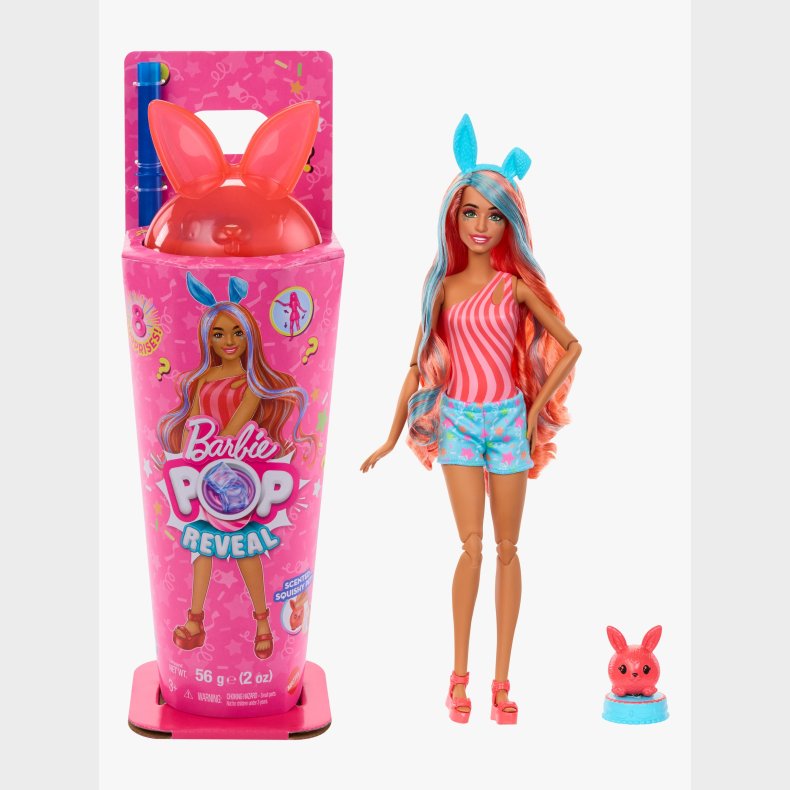 Barbie Pop Reveal Dukke Animal Party Kanin