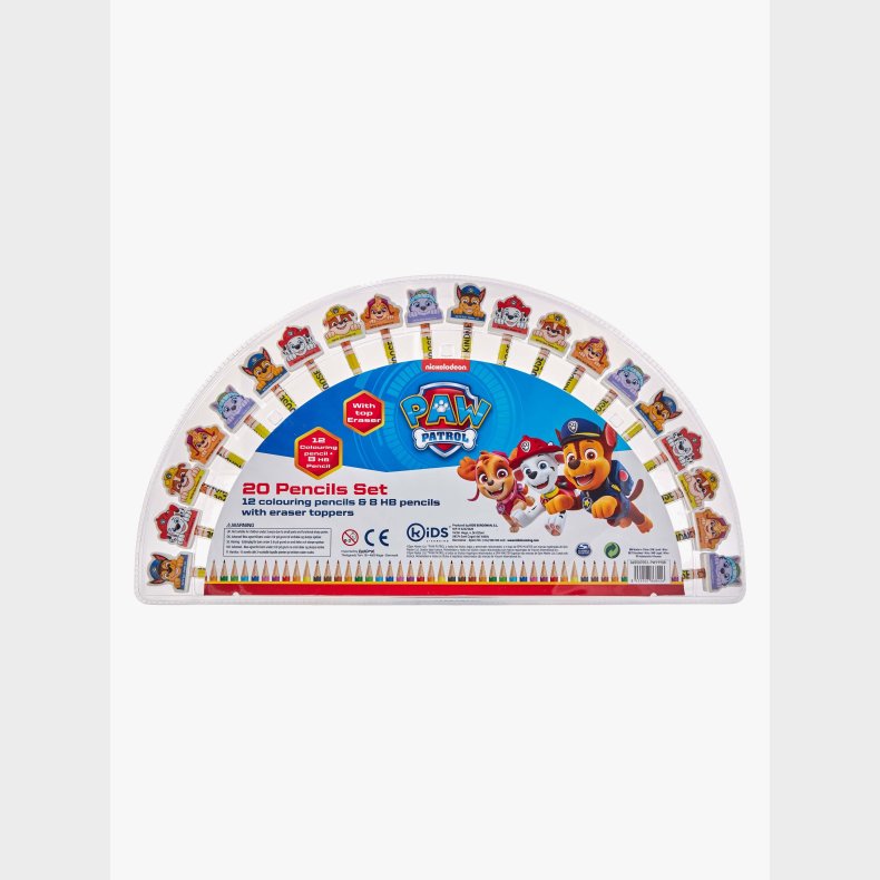 Paw Patrol Blyanter med Viskel�dere 20-Pak