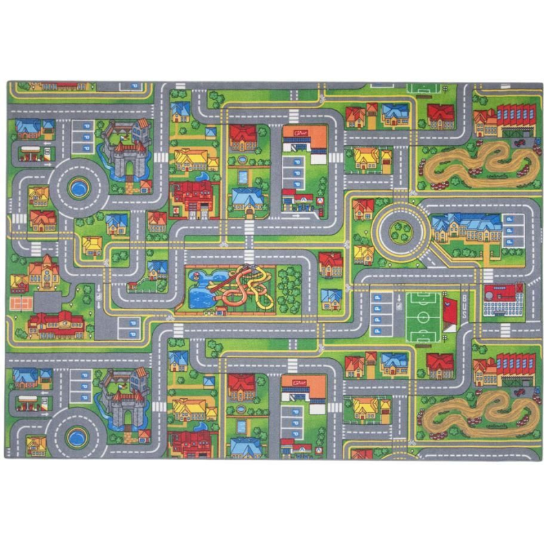 Gulvtppe, Legetppe Trafik-By 140x200cm