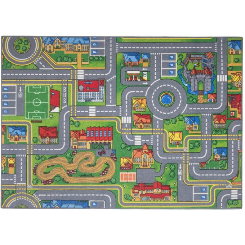 Gulvt�ppe, Leget�ppe Trafik-By 95x133 cm