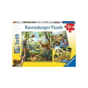 Puslespil Forest/Zoo/Dom.Animals 3x49 Brikker - Legekammeraten.dk