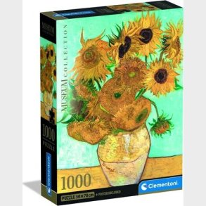 1000 Puslespil Museum Sunflowers - Compact Box Brikker