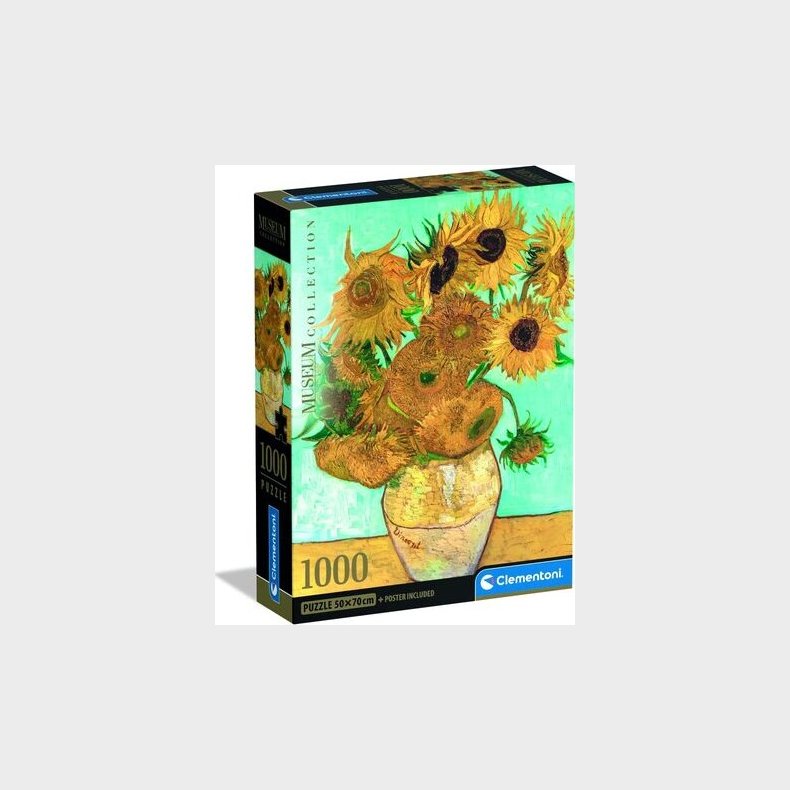 1000 Puslespil Museum Sunflowers - Compact Box Brikker