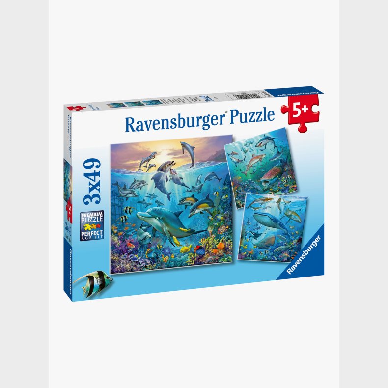 Ravensburger Puslespil Liv i Havet 3x49 Brikker