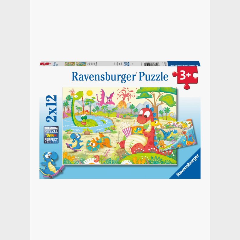 Ravensburger Puslespil Dinosaur 2x12 Brikker