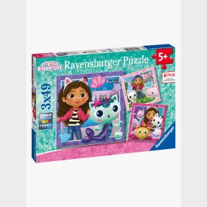 Ravensburger Puslespil Gabby's Dollhouse 3 x 49 Brikker