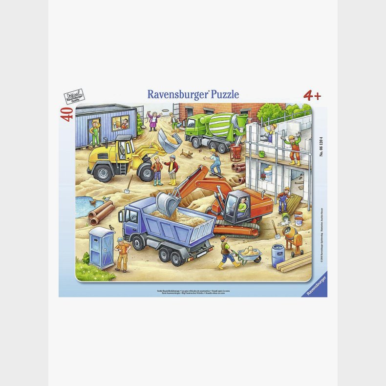 Ravensburger Puslespil Big Construction Vehicles 40 Brikker