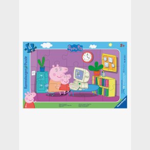 Ravensburger Puslespil Gurli Gris Foran Computeren, 15 Brikker