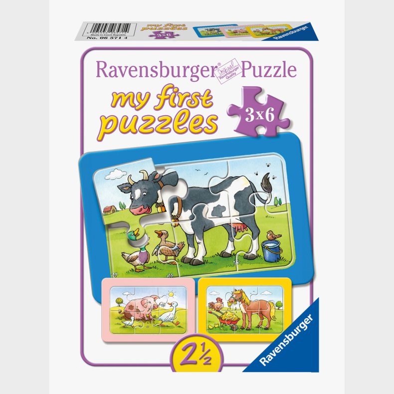 Ravensburger Puslespil Dyrevenner 3x6 Brikker