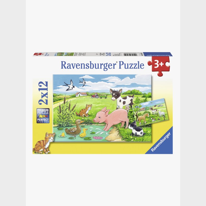 Ravensburger Puslespil Baby Bondeg�rdsdyr 2x12 Brikker