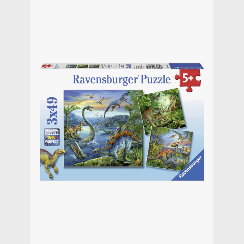 Ravensburger Puslespil Dinosaurer 3x49 Brikker