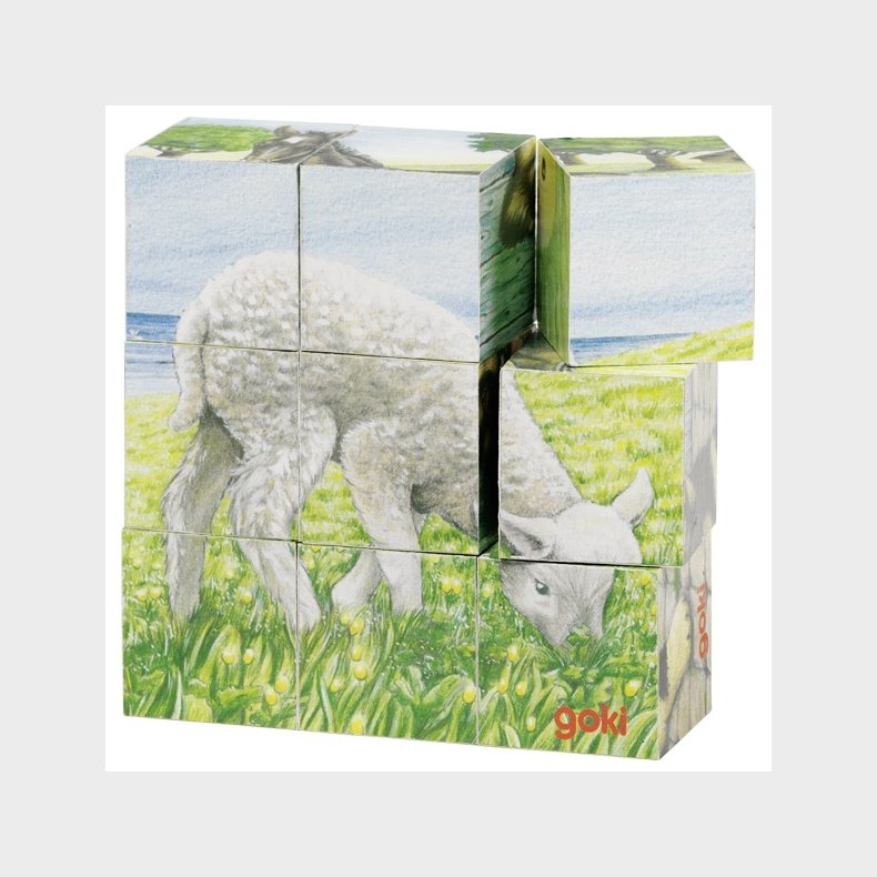 goki | Klodspuslespil - Bondegrdsdyr, 9 klodser