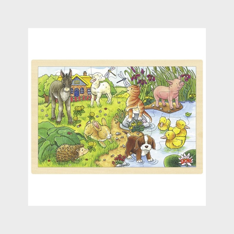 goki | Puslespil i ramme m. 24 brk. - Dyrebrn