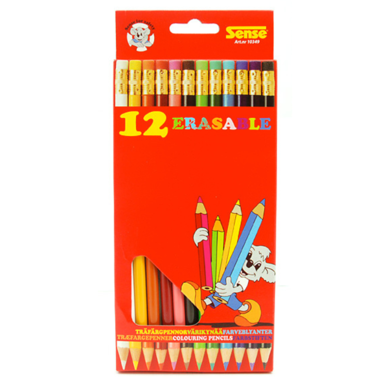 Sense | Viskbare farveblyanter, 12 stk