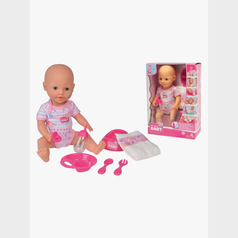 New Born Baby Dukke Spise-Tisse 38 cm