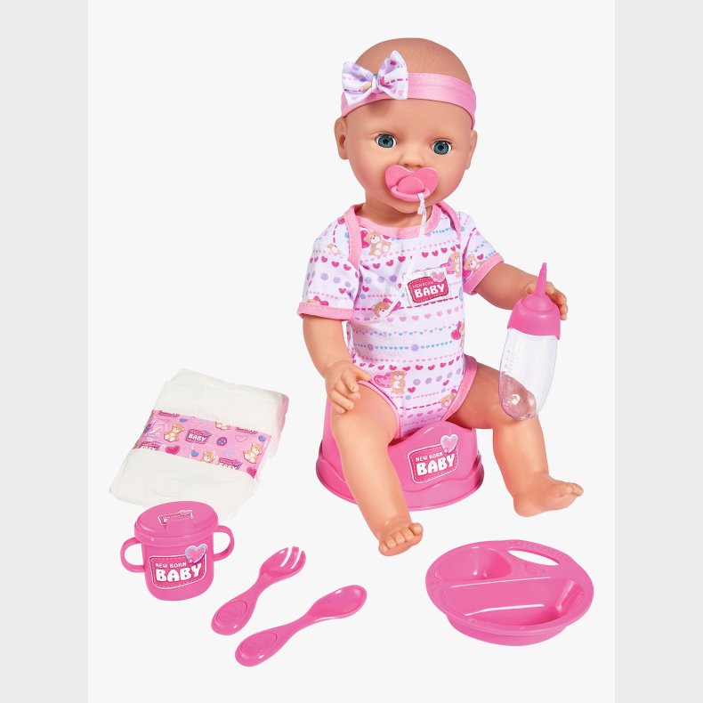 New Born Baby Dukke med Tilbeh�r, Lyser�d