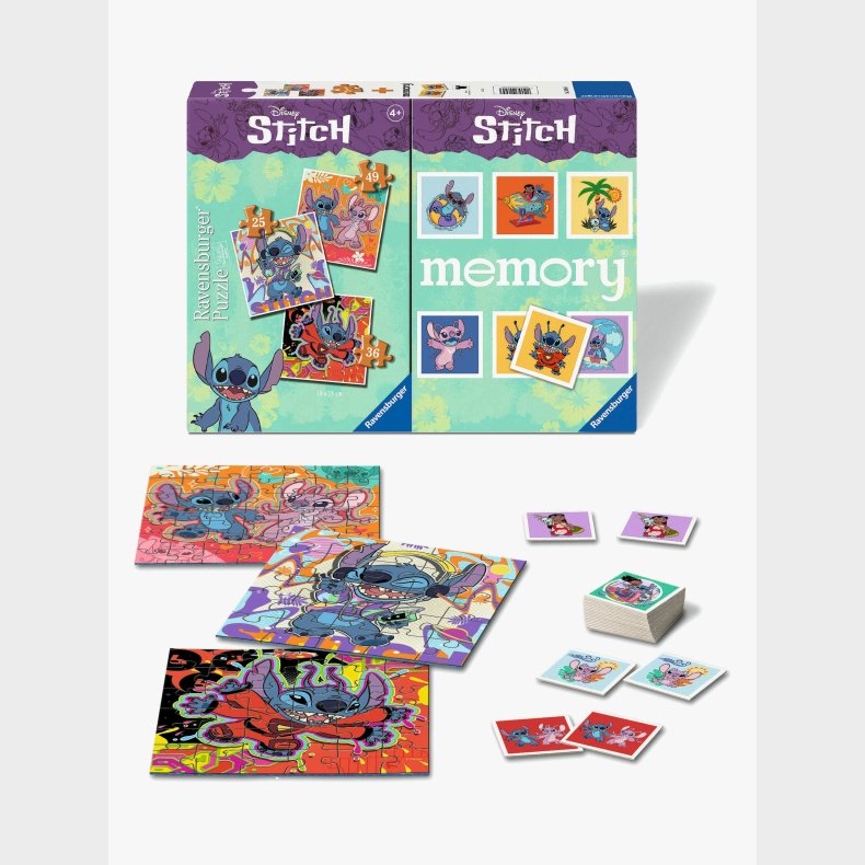 Ravensburger Disney Lilo &  Stitch Puslespil 3-i-1 + Huskespil