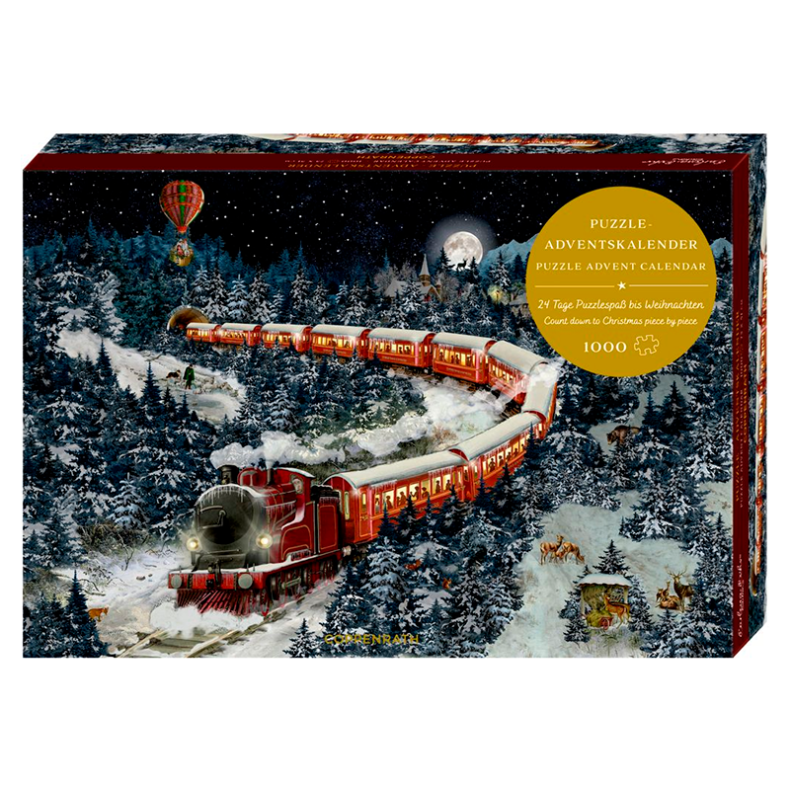 Julekalender puslespil - Juletoget, 1.000 brikker