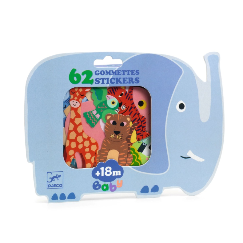 Djeco | Klistermrker (fra 18 mdr.) - Safaridyr