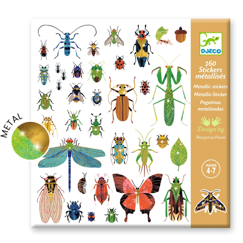 Djeco | Klistermrker - Insekter, 160 stk