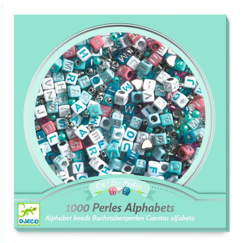 Djeco | Bogstavperler - Slvmix, 1.000 stk