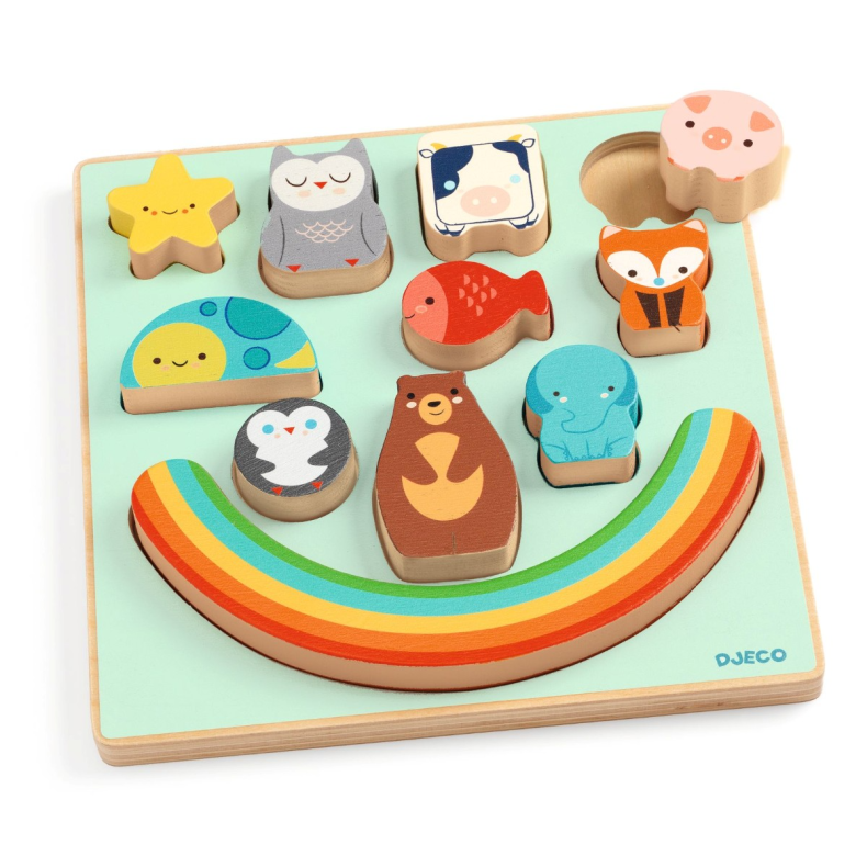 Djeco | Puzz & Boom Rainbow - 2-i-1 balancespil