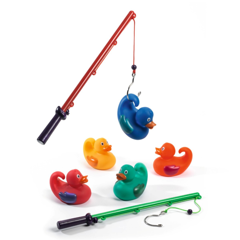 Djeco | Badender, 5 stk basis 8 cm + 2 fiskestnger