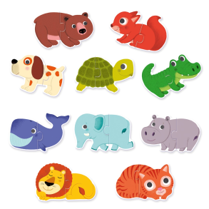 Djeco | Puslespil 10-i-1 - Dyr