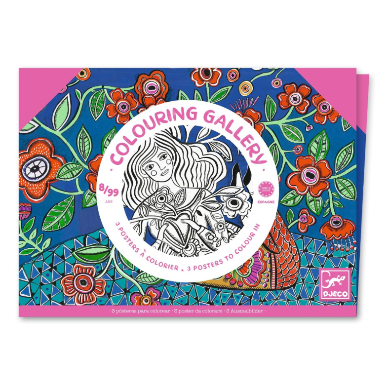 Djeco | Farvelgningsplakater - Blomster, 3 stk