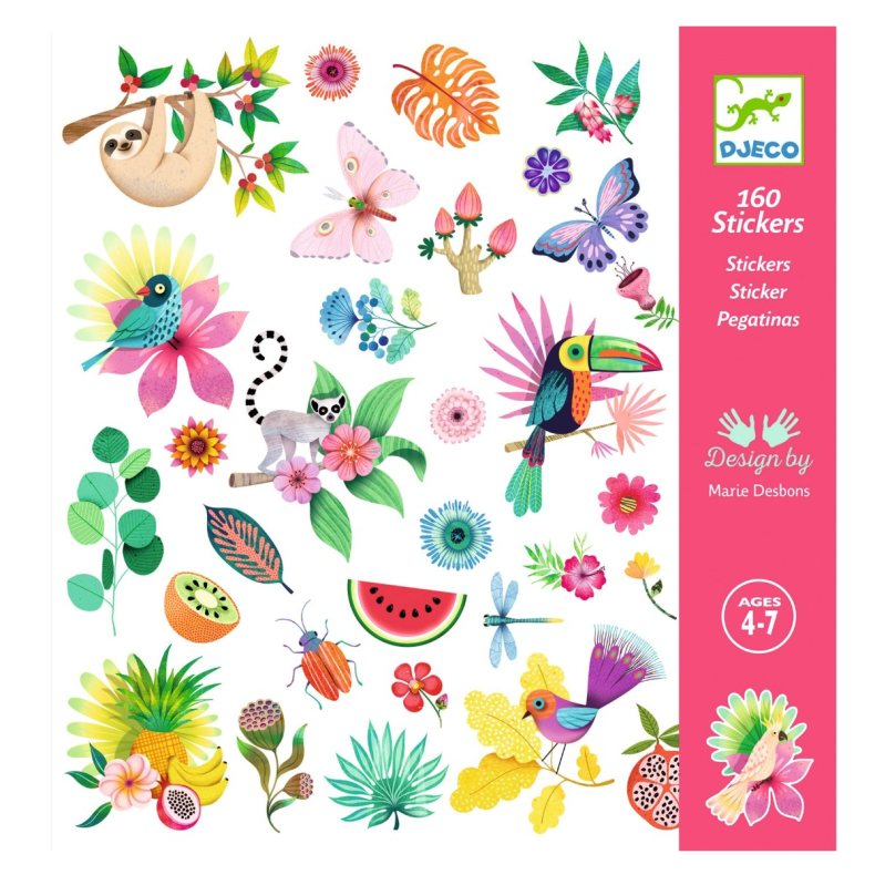 Djeco | Klistermrker - Paradis, 160 stk
