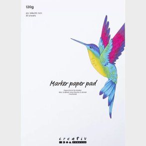 Creativ Company | Tuschblok A5 / 120 gr. - Hvid, 30 ark