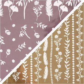 Creativ Company | Dekorationsfolie m. blomster - Guld + lilla