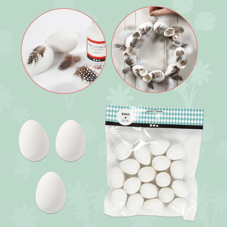 Creativ Company | Pskeg - H: 4 cm, Hvide, 18 stk