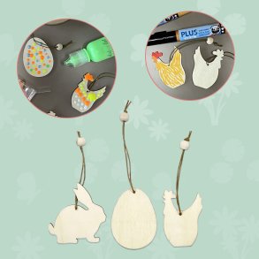 Creativ Company | Mal pskefigurer til ophng, 9 stk