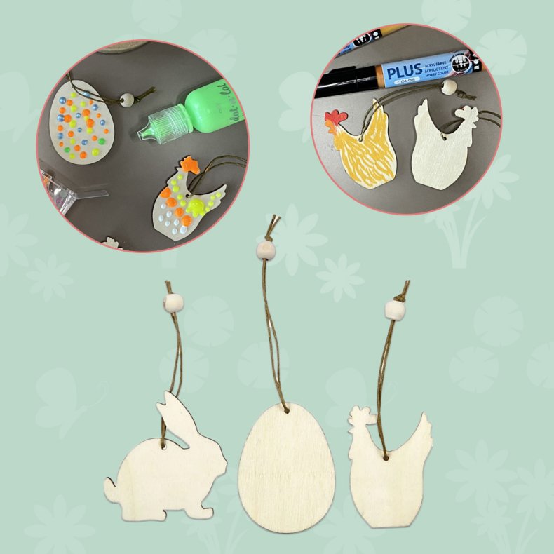 Creativ Company | Mal pskefigurer til ophng, 9 stk