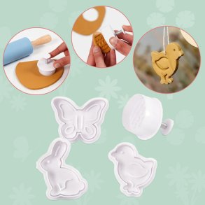 Udstiksforme m. pr�gning - P�ske, 4 stk