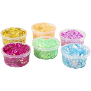 Creativ Company | Glitter Clay 6 x 20 ml - Basisfarver