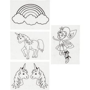 Creativ Company | Krympeplast m. motiver - Enhjrning, 4 ark