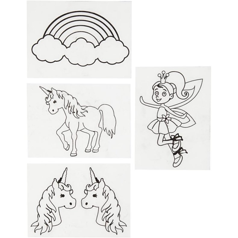Creativ Company | Krympeplast m. motiver - Enhjrning, 4 ark