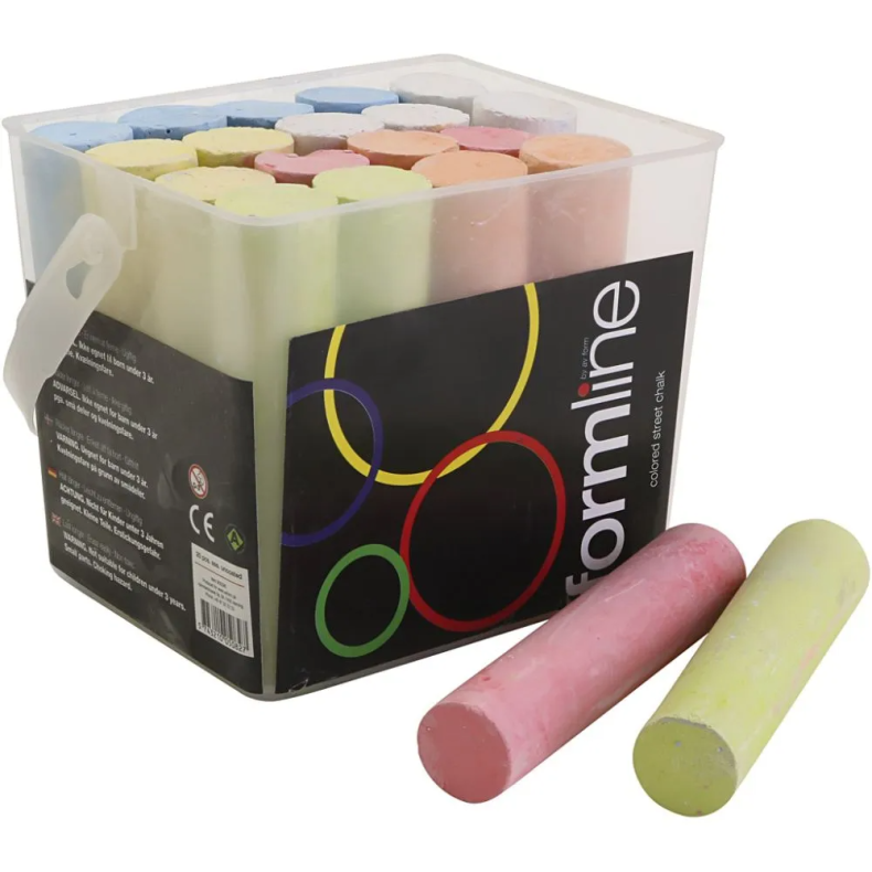 Creativ Company | Gadekridt i firkantet spand, 20 stk