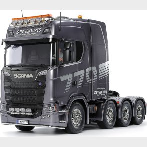 Tamiya - Rc Scania 770s 8x4/4 Gun Metal Fjernstyret Lastbil Byggest - 1:14 - 56376