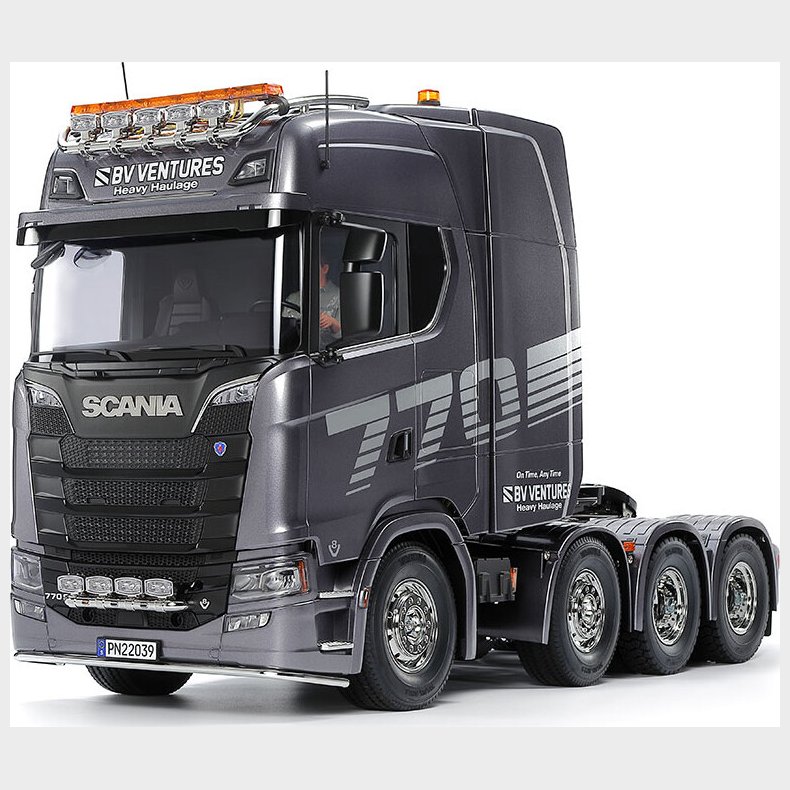 Tamiya - Rc Scania 770s 8x4/4 Gun Metal Fjernstyret Lastbil Byggest - 1:14 - 56376