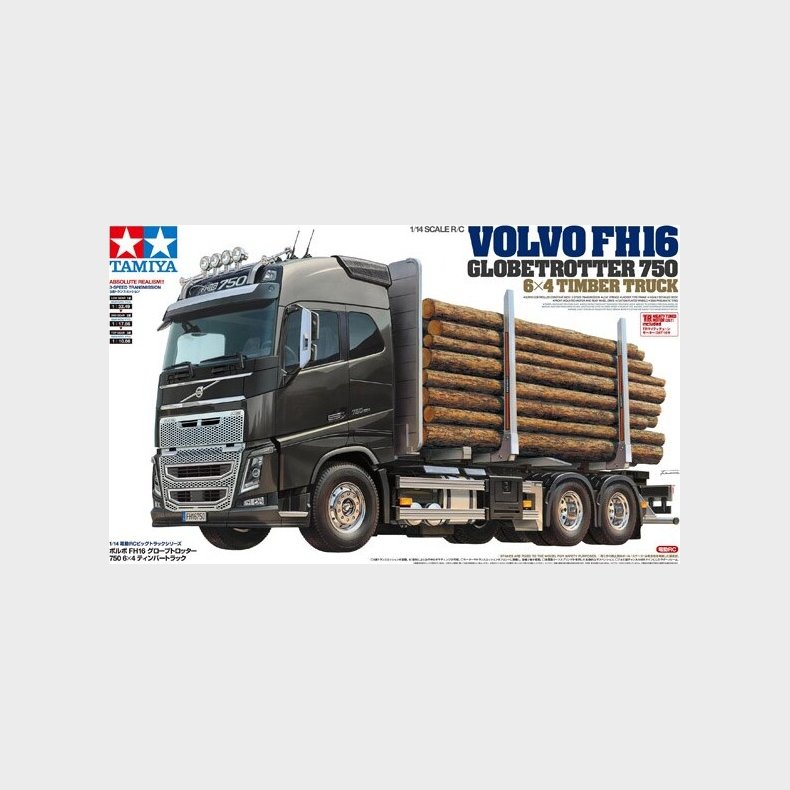 Tamiya - Rc Volvo Fh16 Globetrotter 750 6x4 Fjernstyret Lastbil Byggest - 1:14 - 56360