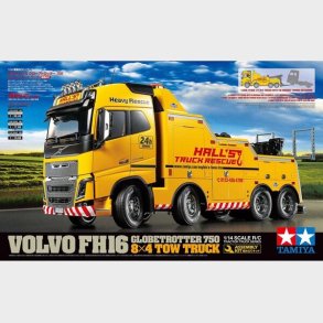 Tamiya - Rc Volvo Fh16 Tow Truck 8x4 Globetrotter 750 Fjernstyret Lastbil Bygges�t - 1:14 - 56362