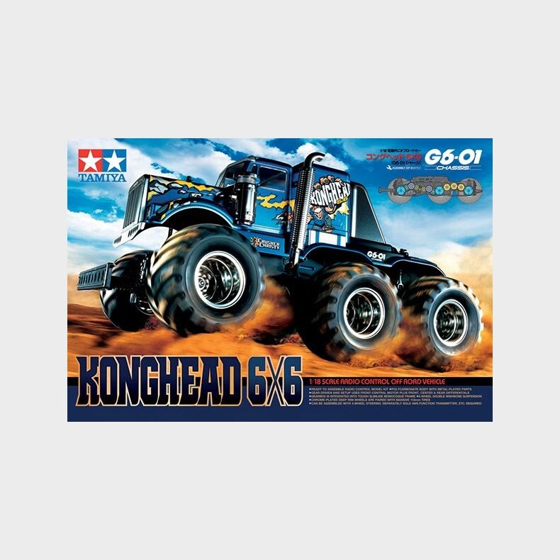Tamiya - Rc Konghead 6x6 G6-01 Fjernstyret Bil Bygges�t - 1:18 - 58646