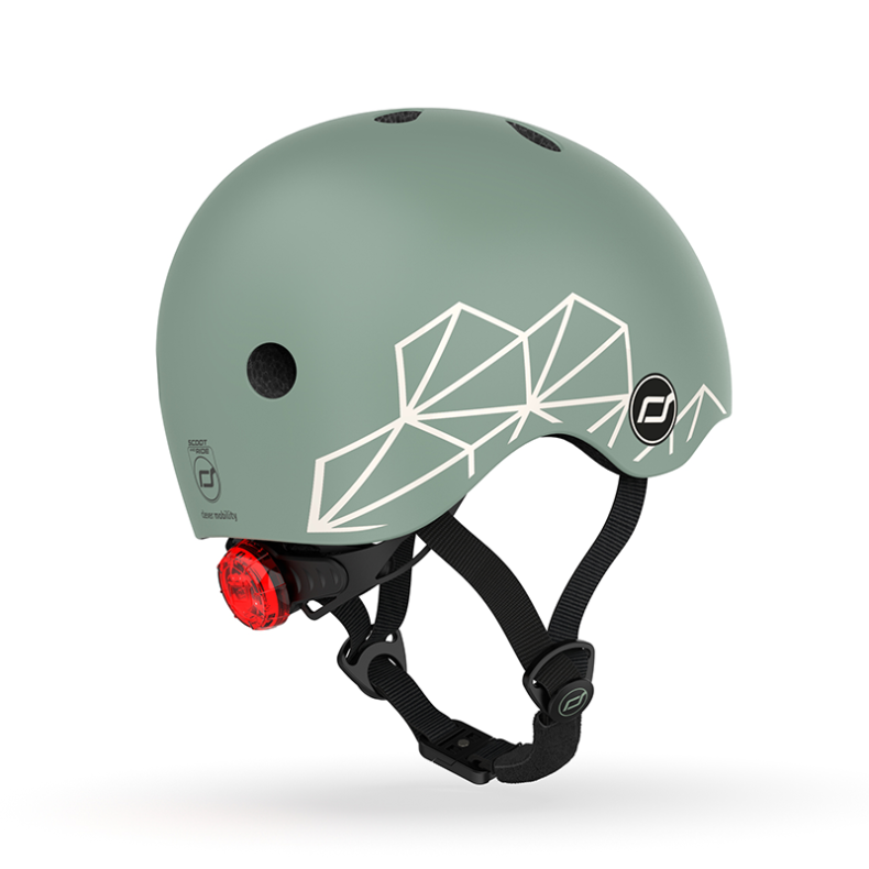 Scoot & Ride | Cykelhjelm til baby, 45-51 cm - Green lines