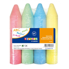 Playbox | Gadekridt - Kmpestore, 4 stk