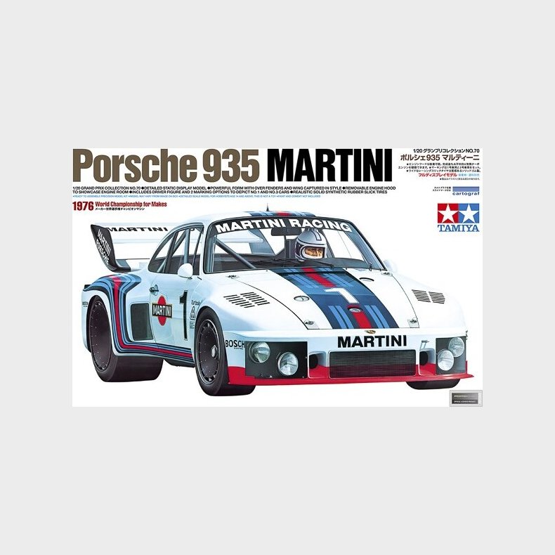 Tamiya - Porsche 935 Martini Modelbil Byggest - 1:20 - 20070
